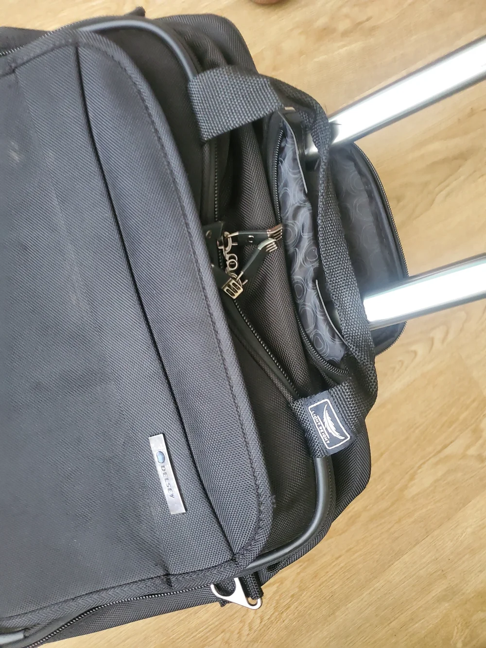 Delsey Black Laptop Briefcase for Men with Top Handles